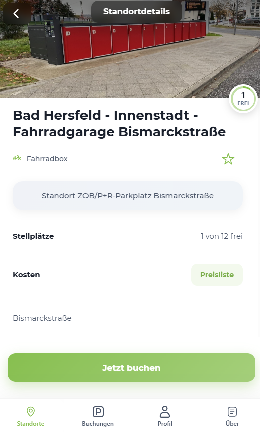 Conwee App – Standortauswahl auf der Karte